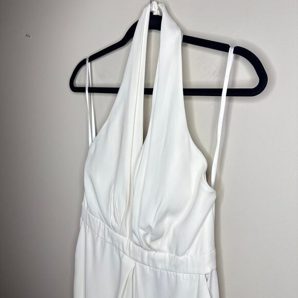 Jill Jill Stuart Mara Deep V Jumpsuit Off White Size 12 Anthropologie Open Back - Picture 4 of 13